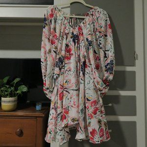 Socialite Floral Print Long Sleeve Minidress